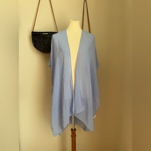 Jessica McClintock Blue Beaded Cover Up Sheer Kimono